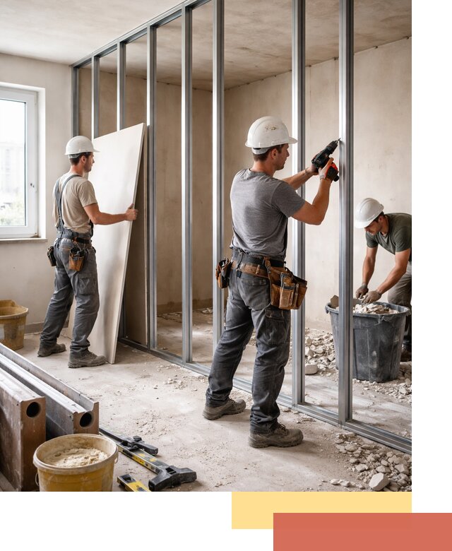 Перенос гипсокартонной перегородки в Заволжье профессионально и быстро