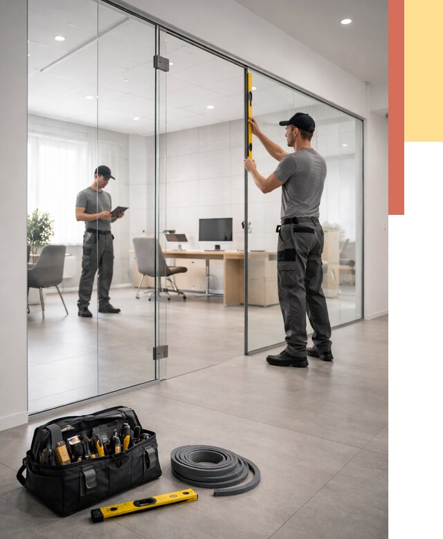 Цельностеклянные перегородки под ключ в Заволжье от 9675 руб. — монтаж и цены | ОТДЕЛОЧНИК-Звл