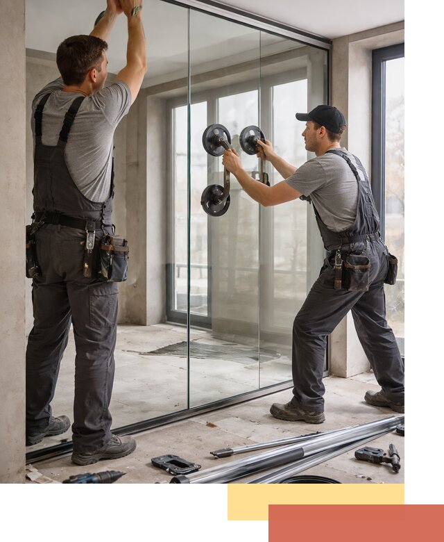 Цельностеклянные перегородки под ключ в Заволжье