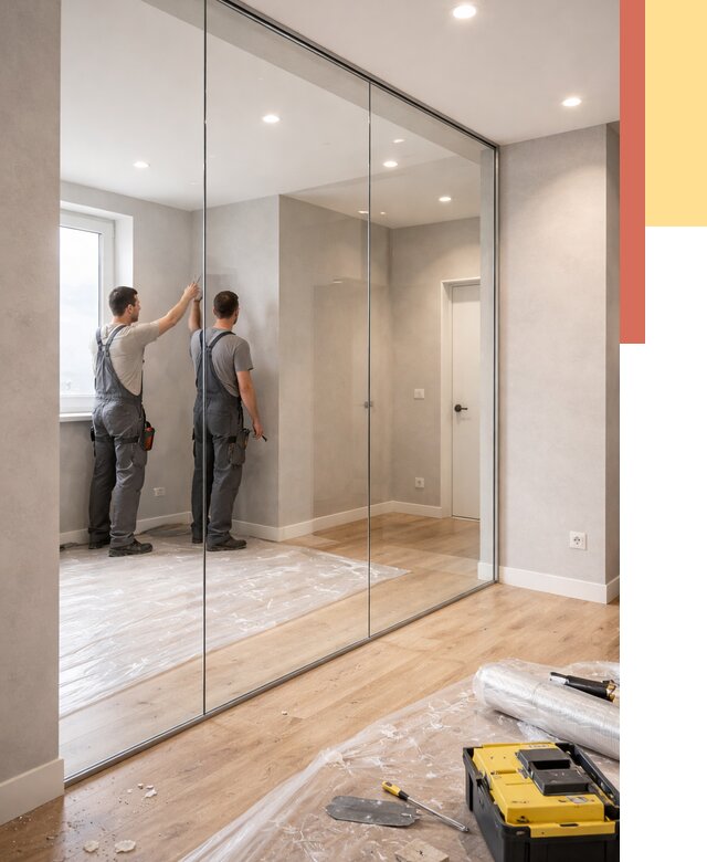 Безрамные стеклянные перегородки в Заволжье — монтаж от 9675 руб. | ОТДЕЛОЧНИК-Звл