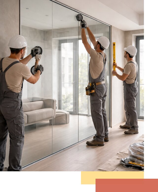 Перегородки из закаленного стекла в Заволжье для офисов и квартир