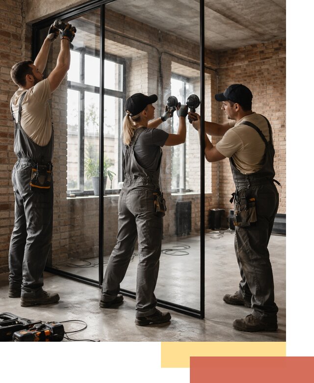 Стеклянные перегородки лофт — изготовление и монтаж в Заволжье