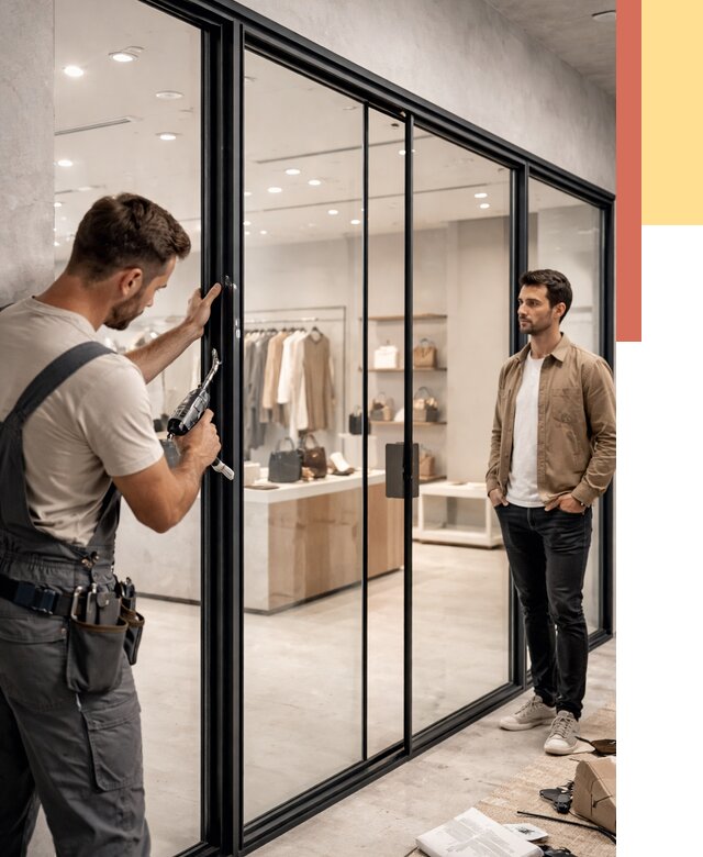 Стеклянные перегородки для магазинов в Заволжье от 8351 руб. под ключ | ОТДЕЛОЧНИК-Звл