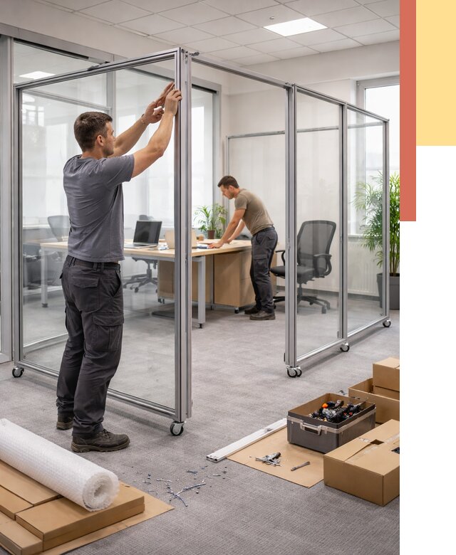 Мобильные офисные перегородки в Заволжье от 12730 руб. — установка под ключ | ОТДЕЛОЧНИК-Звл