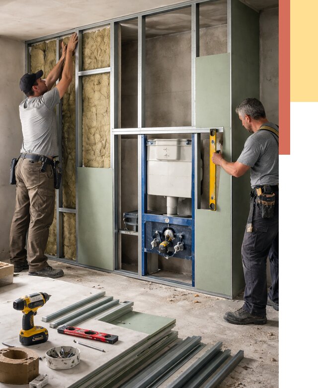 Установка сантехнических перегородок в Заволжье от 8656 руб. | ОТДЕЛОЧНИК-Звл