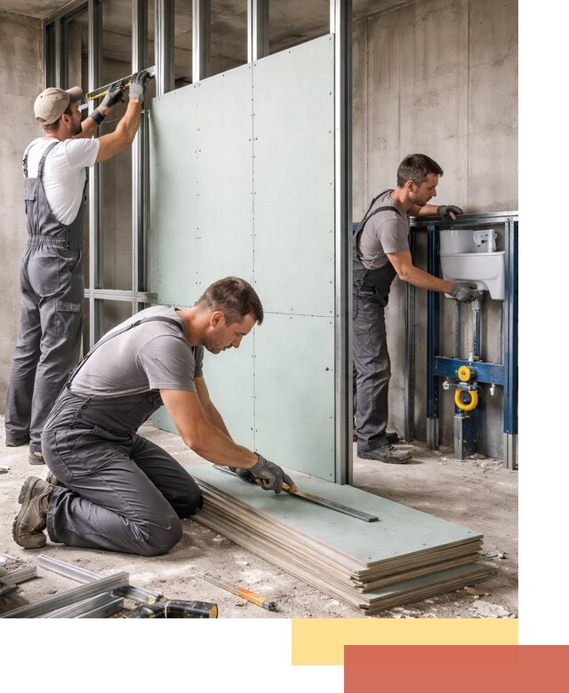 Монтаж и ремонт сантехнических перегородок в Заволжье