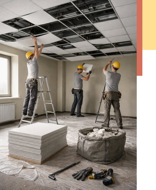 Демонтаж потолка Армстронг в Заволжье от 4583 руб. быстро и недорого | ОТДЕЛОЧНИК-Звл