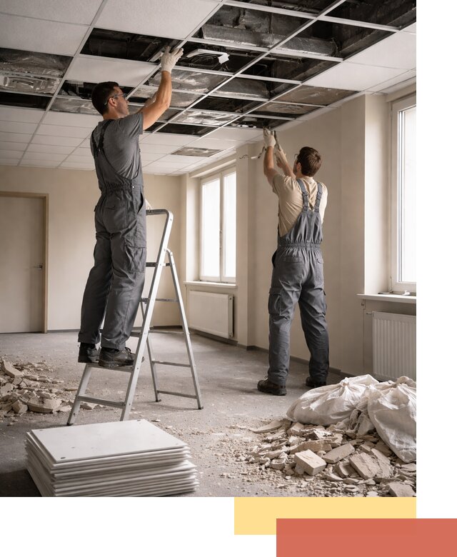 Демонтаж потолков Армстронг профессионально в Заволжье