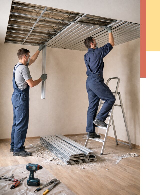 Демонтаж реечного потолка в Заволжье от 4583 руб. быстро и недорого | ОТДЕЛОЧНИК-Звл