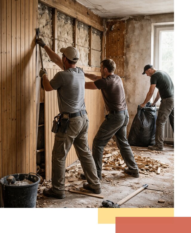 Демонтаж вагонки и вывоз материалов в Заволжье