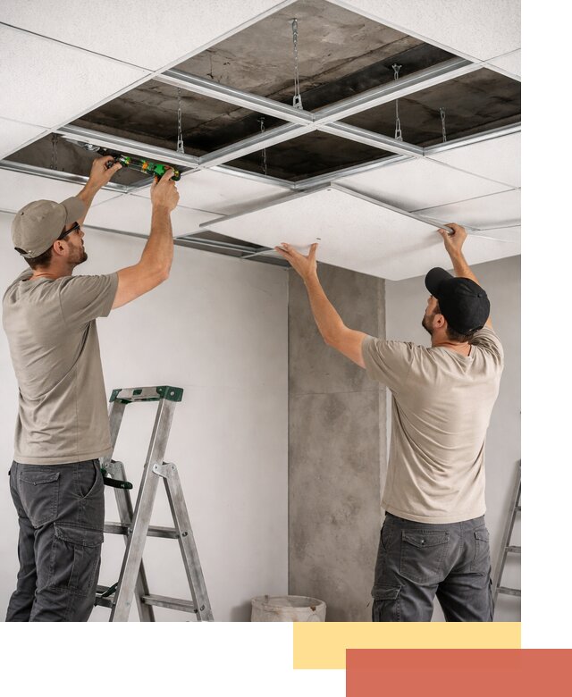 Монтаж потолка Армстронг под ключ в Заволжье