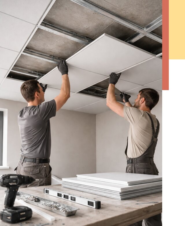 Монтаж кассетного потолка в Заволжье от 4583 руб/м2 — установка и сборка | ОТДЕЛОЧНИК-Звл