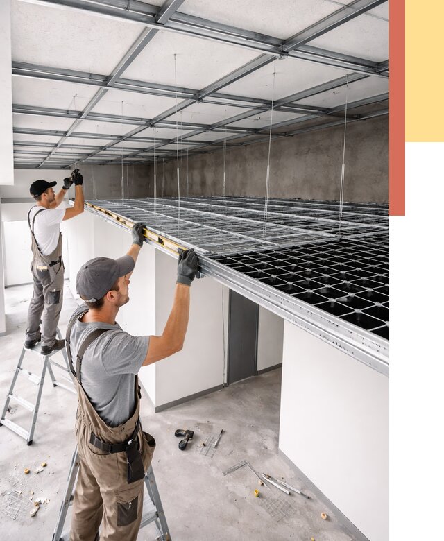 Монтаж потолка грильято в Заволжье от 458 руб./м² — быстрая сборка под ключ | ОТДЕЛОЧНИК-Звл