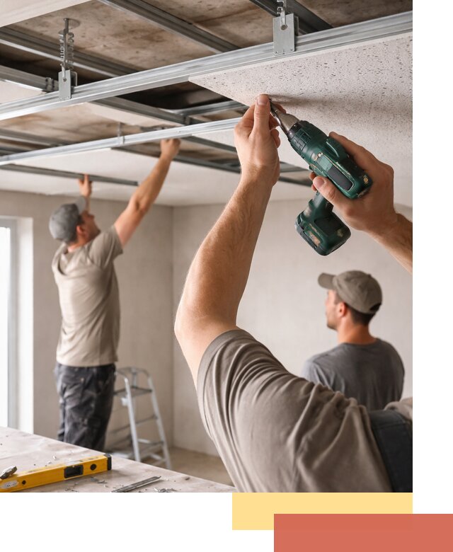 Монтаж акустического потолка в Заволжье под ключ