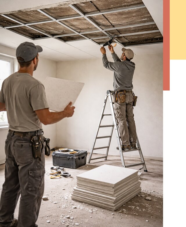 Замена плит подвесного потолка в Заволжье от 1782 руб. быстро и недорого | ОТДЕЛОЧНИК-Звл