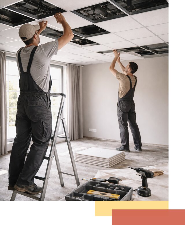 Замена плит подвесного потолка в Заволжье быстро и качественно