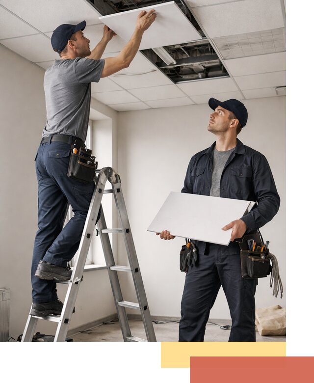 Обслуживание подвесного потолка в Заволжье — ремонт и чистка