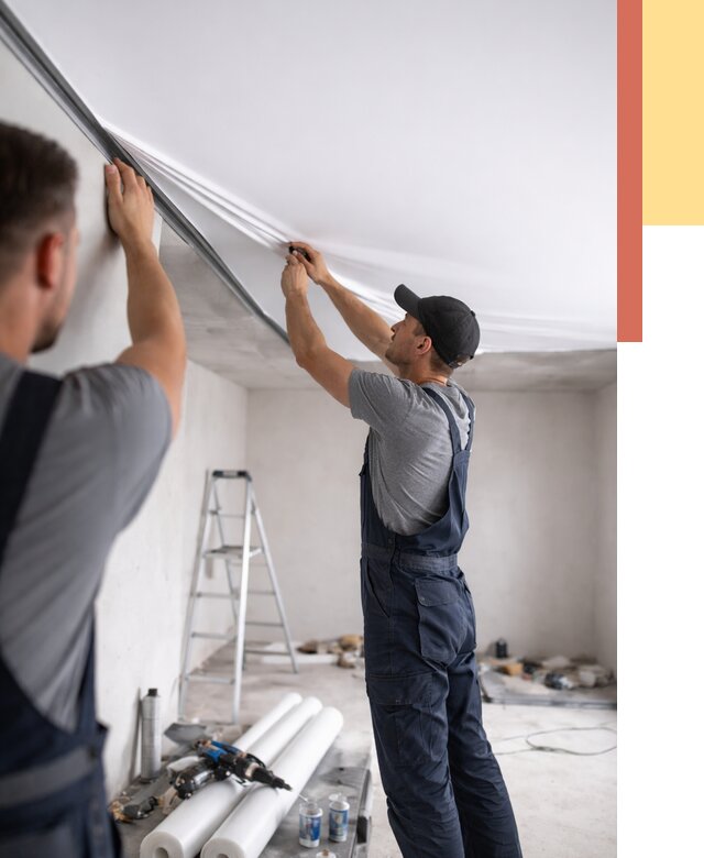 Монтаж матового натяжного потолка в Заволжье от 4583 руб./м² — быстро и недорого | ОТДЕЛОЧНИК-Звл