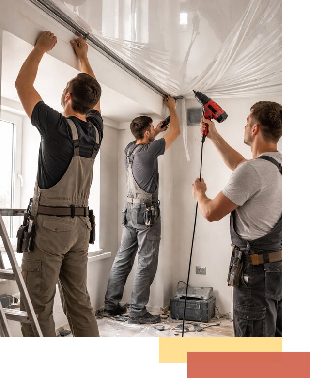 Монтаж глянцевого натяжного потолка в Заволжье быстро и качественно