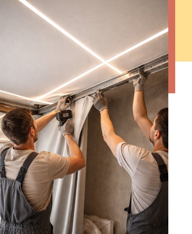 Монтаж натяжного потолка со световыми линиями в Заволжье от 1222 руб. | ОТДЕЛОЧНИК-Звл