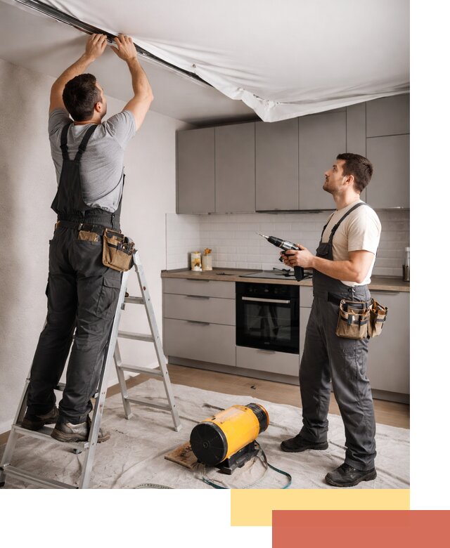 Монтаж натяжного потолка на кухне в Заволжье