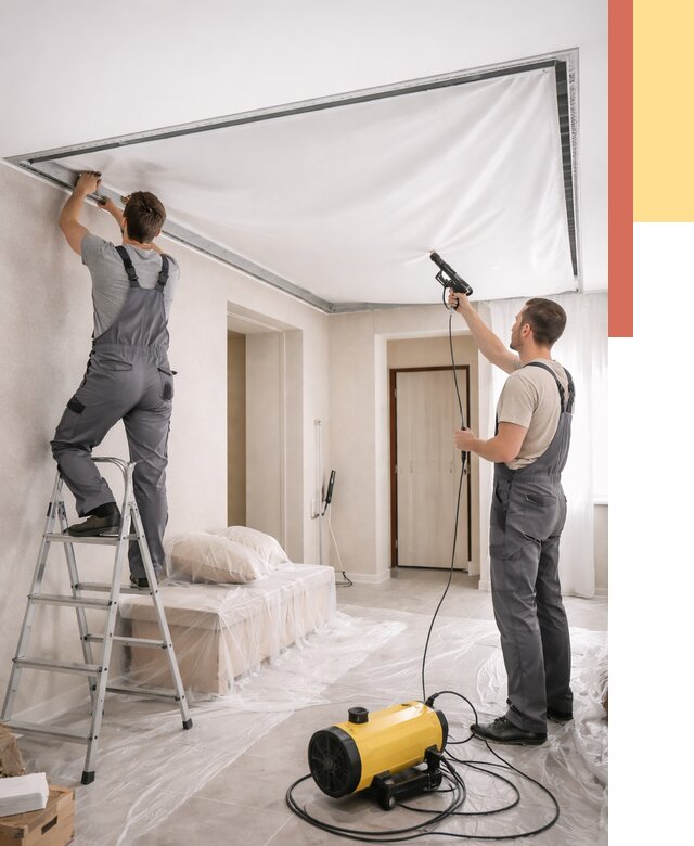 Монтаж натяжного потолка в прихожей в Заволжье от 2699 руб. под ключ | ОТДЕЛОЧНИК-Звл