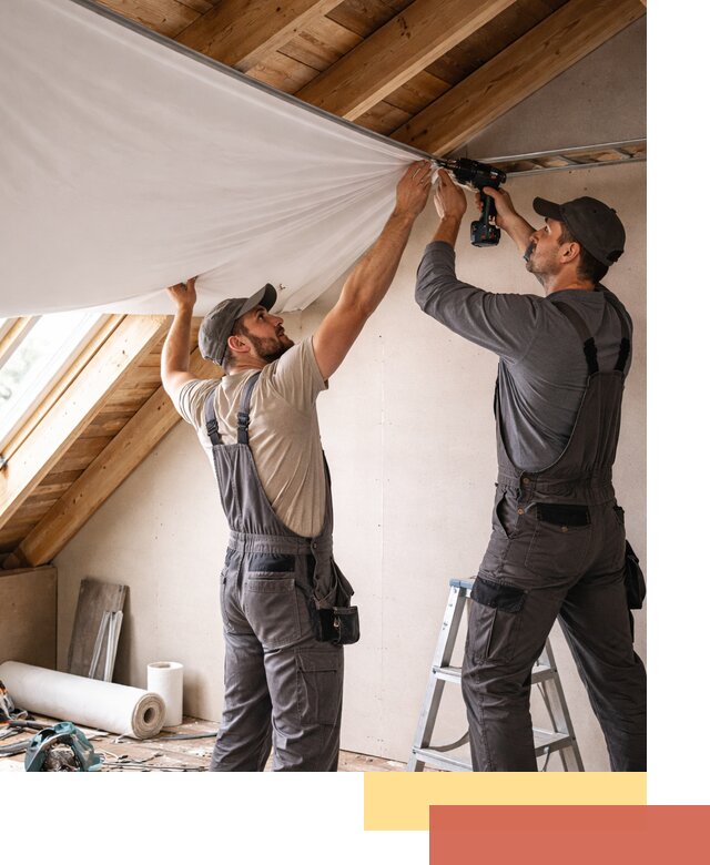 Монтаж натяжного потолка в мансарде в Заволжье