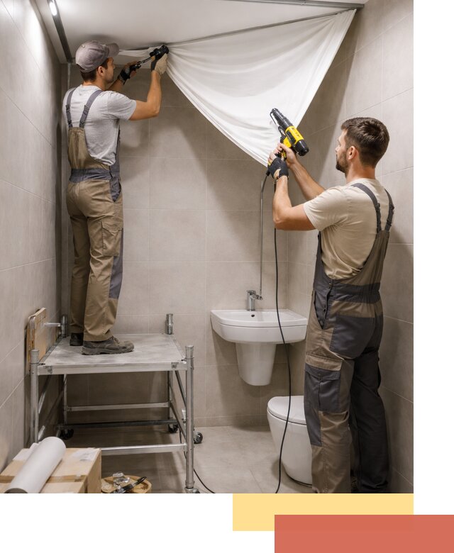 Монтаж натяжного потолка в санузле в Заволжье