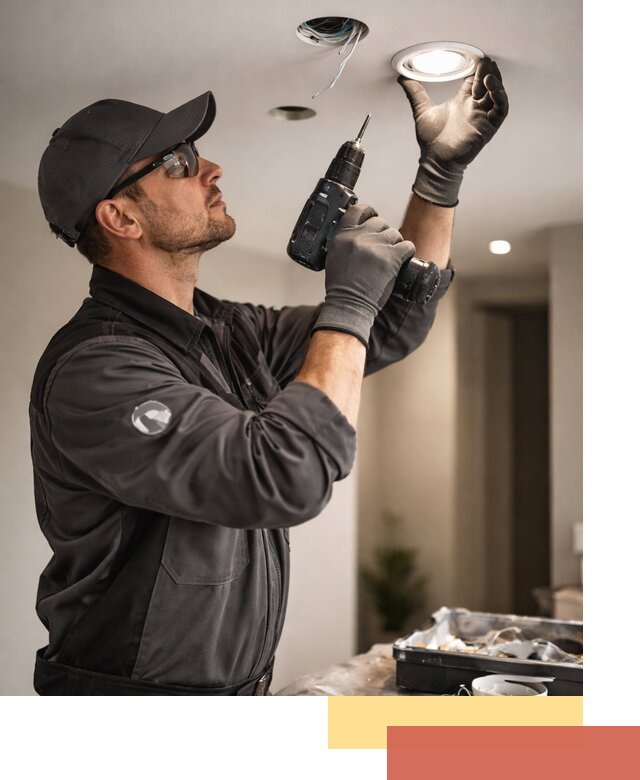 Установка точечных светильников в натяжной потолок в Заволжье