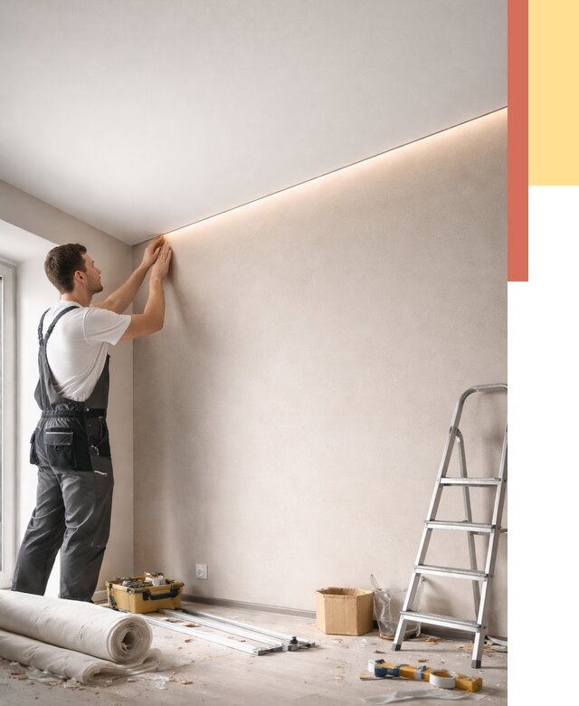 Теневые натяжные потолки в Заволжье от 8351 руб. под ключ | ОТДЕЛОЧНИК-Звл