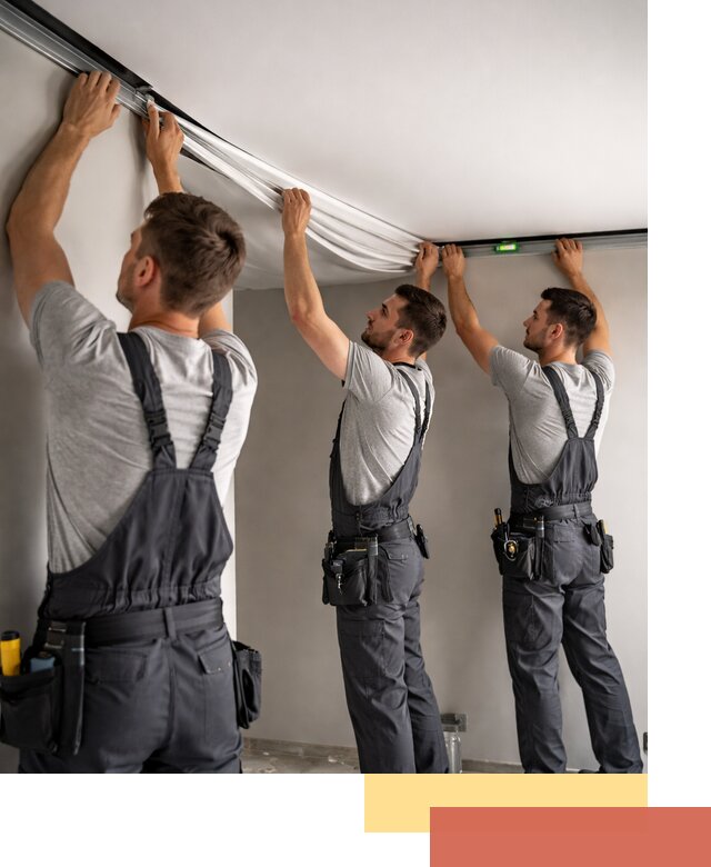 Теневые натяжные потолки в Заволжье: монтаж и отделка быстро и качественно