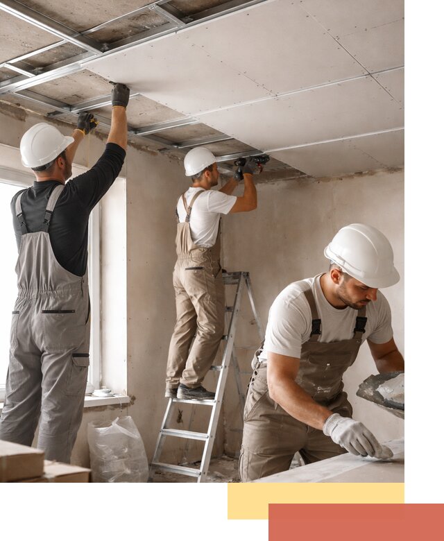 Одноуровневый потолок из гипсокартона в Заволжье — монтаж и отделка