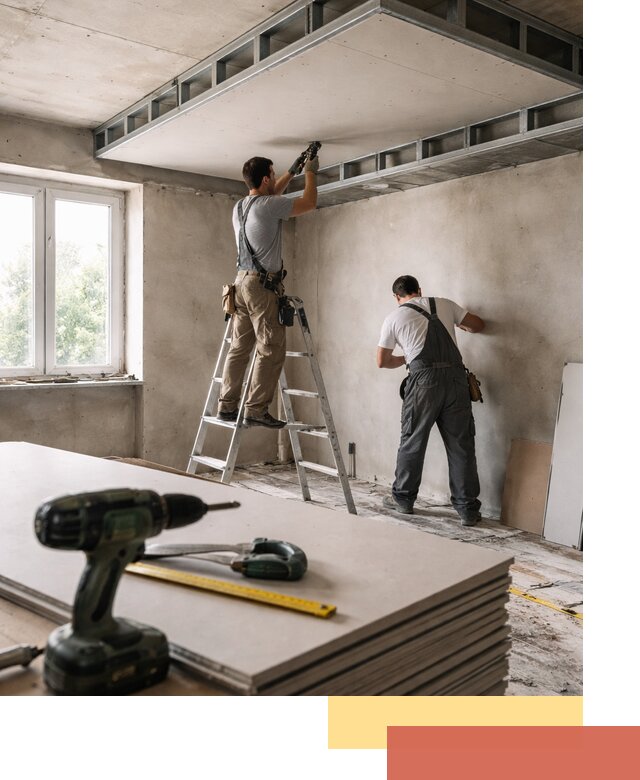 Двухуровневый потолок из гипсокартона в Заволжье