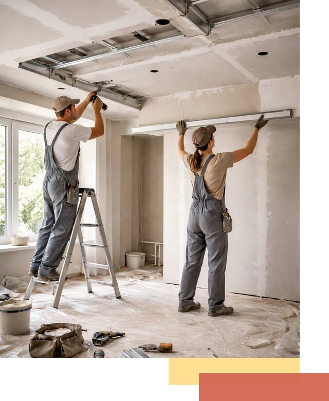 Монтаж многоуровневого потолка из гипсокартона в Заволжье