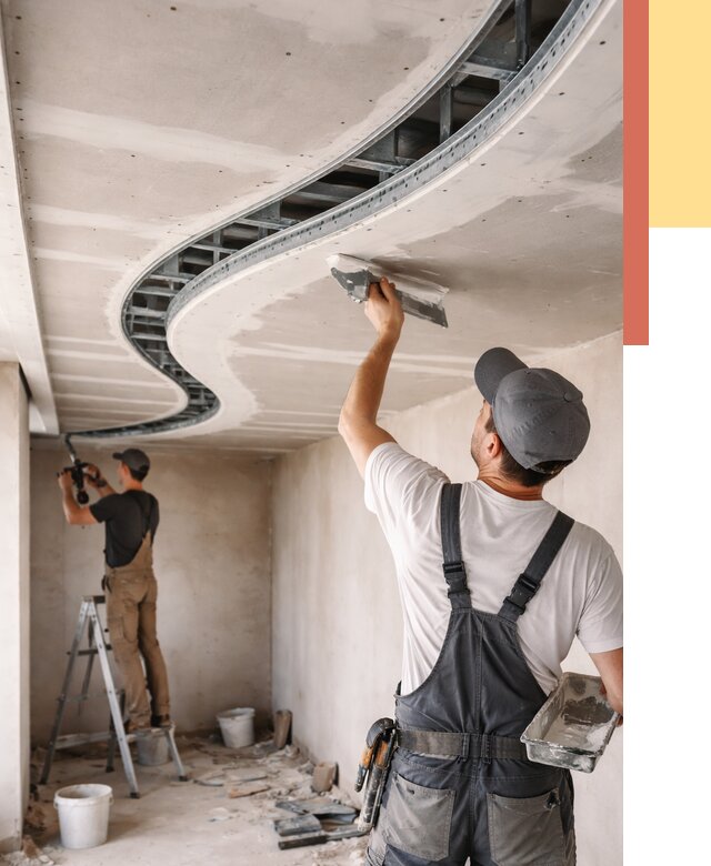 Криволинейный потолок из гипсокартона в Заволжье от 2139 руб./м2 | ОТДЕЛОЧНИК-Звл