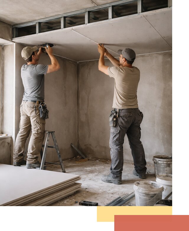 Короб из гипсокартона на потолке под ключ в Заволжье