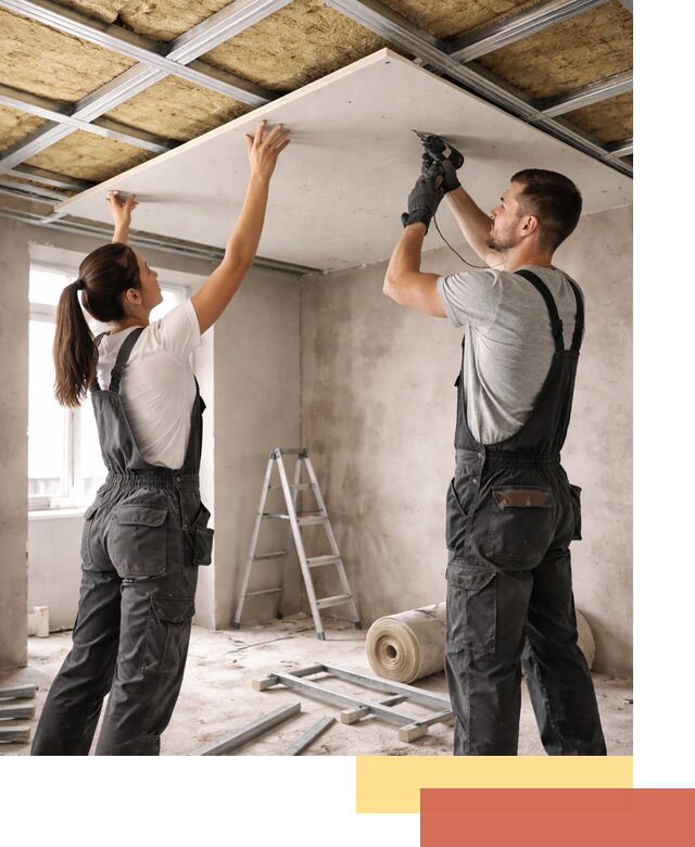 Звукоизоляция потолка из ГКЛ в Заволжье профессионально и надежно