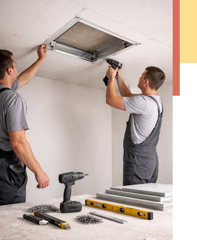 Установка люка в потолок ГКЛ в Заволжье от 2546 руб. под ключ | ОТДЕЛОЧНИК-Звл