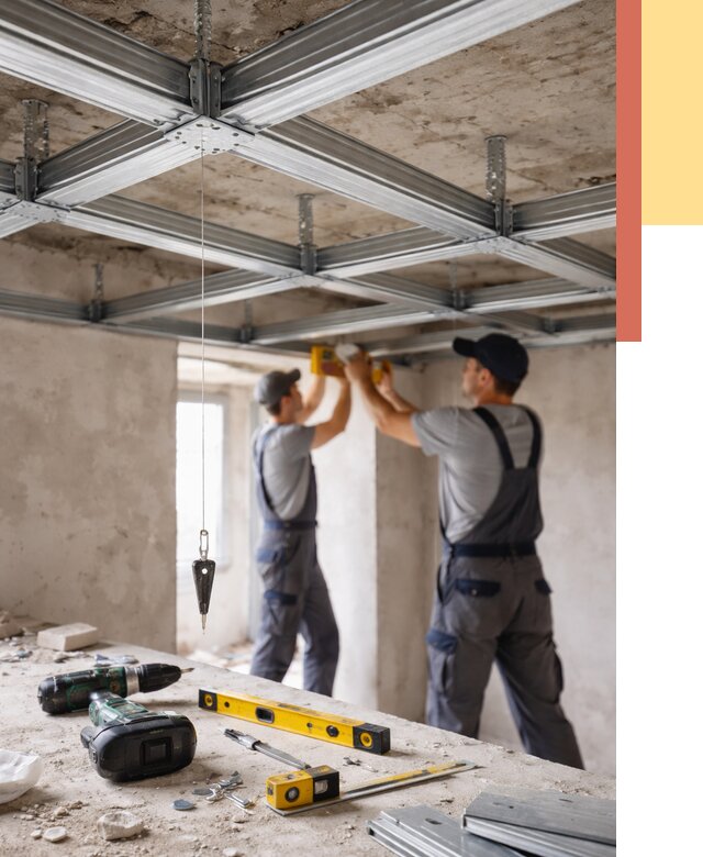 Монтаж каркаса потолка из профиля в Заволжье от 4583 руб. — услуги ОТДЕЛОЧНИК-Звл