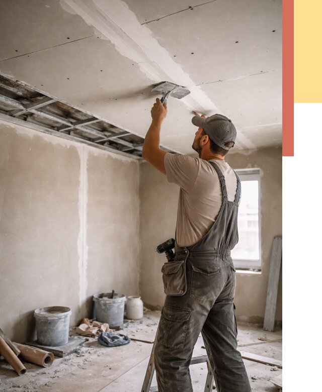 Ремонт потолка из гипсокартона в Заволжье от 662 руб./м² — быстро и недорого | ОТДЕЛОЧНИК-Звл