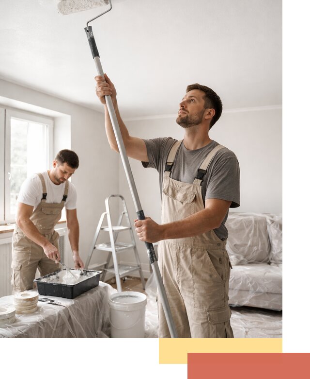 Покраска потолка водоэмульсионной краской в Заволжье