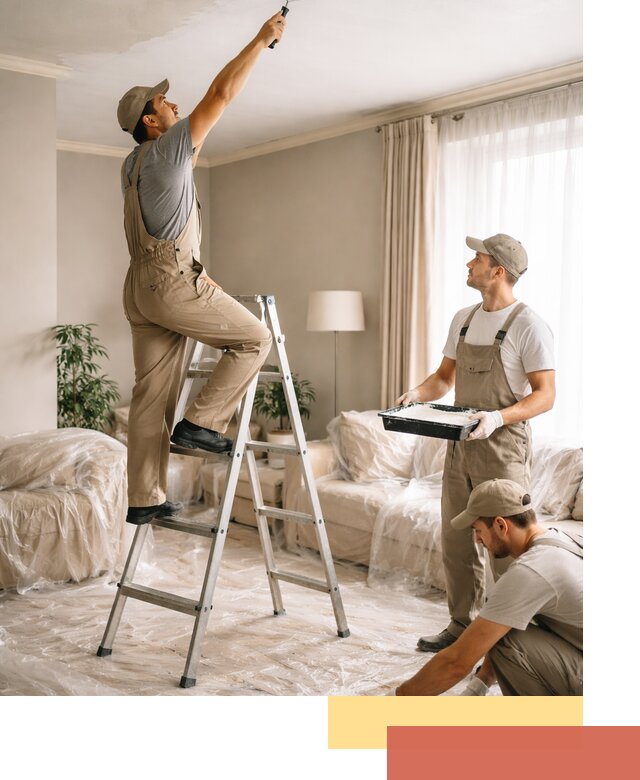 Покраска потолков акриловой краской в Заволжье качественно и быстро