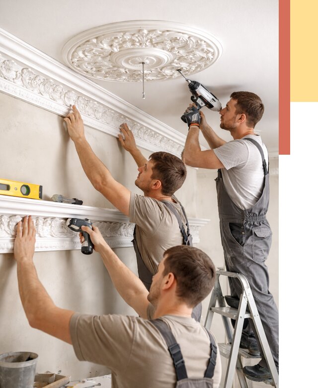 Монтаж лепнины на потолок в Заволжье от 3259 руб. быстро и недорого | ОТДЕЛОЧНИК-Звл