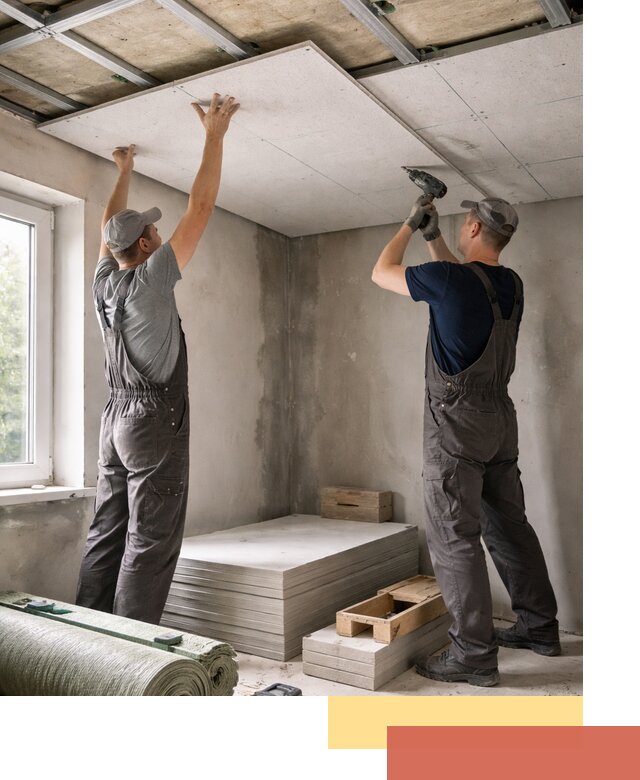 Шумоизоляция потолка панелями ЗИПС в Заволжье